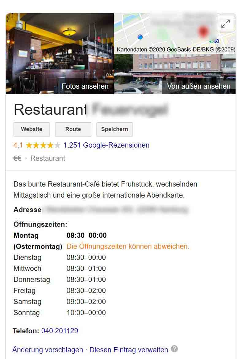 Lokale-Kundengewinnung für Restaurants mehr Gäste für Restaurants, Marketing Vertrieb Aquise  Google my Business Google Maps Google Places, Cafe restaurant Öffnungszeiten